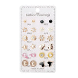 Faux Pearl Stud Earrings Set 15 Pairs Women's Earrings Korean Fashion Simple Tassel Earrings for Girls Women Ear Ring