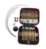 Circular Knitting Needles Crochet Hook Bamboo Knitting Set Interchangeable Case Craft Sewing Kits Needle Woven DIY Tools 13Pairs