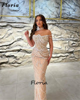 Mermaid Celebrity Dresses Full Beading Crystals Long Evening Dress For Weddings Party Kaftans Cocktail Dress Vestidos De Gala