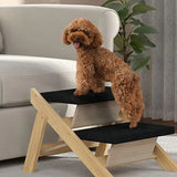 Folding Pet Ramp Non-slip 2 In 1 Stairs For Dogs To Get On Bed Lightweight Dog Bed Stairs Durable Wooden Sturdy Cat Steps