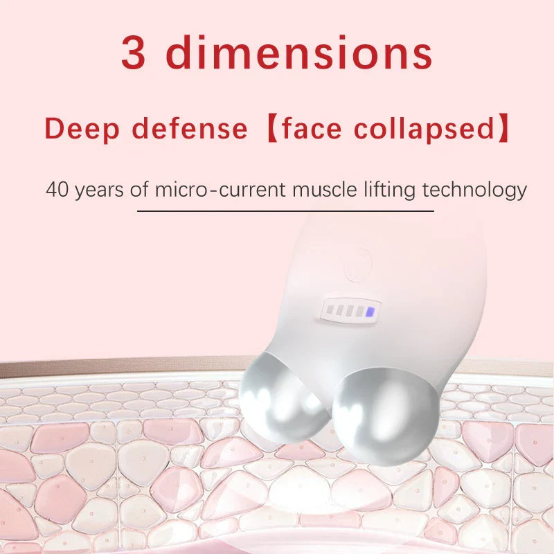 Microcurrent Facial Toning Device EMS Face Roller Electric V- Face Shaping Massager Face Lift Up Skin Care Tool Wrinkle Remove