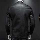 Men's Casual Leather Dress Suit Coat Casual Pu Blazers Jacket Casual Blazer Jackets Men Leather Jakcets