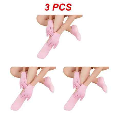 1~4PCS Reusable SPA Gel Socks Moisturizing Whitening Exfoliating Velvet Smooth Beauty Foot Care Silicone Socks Feet Care