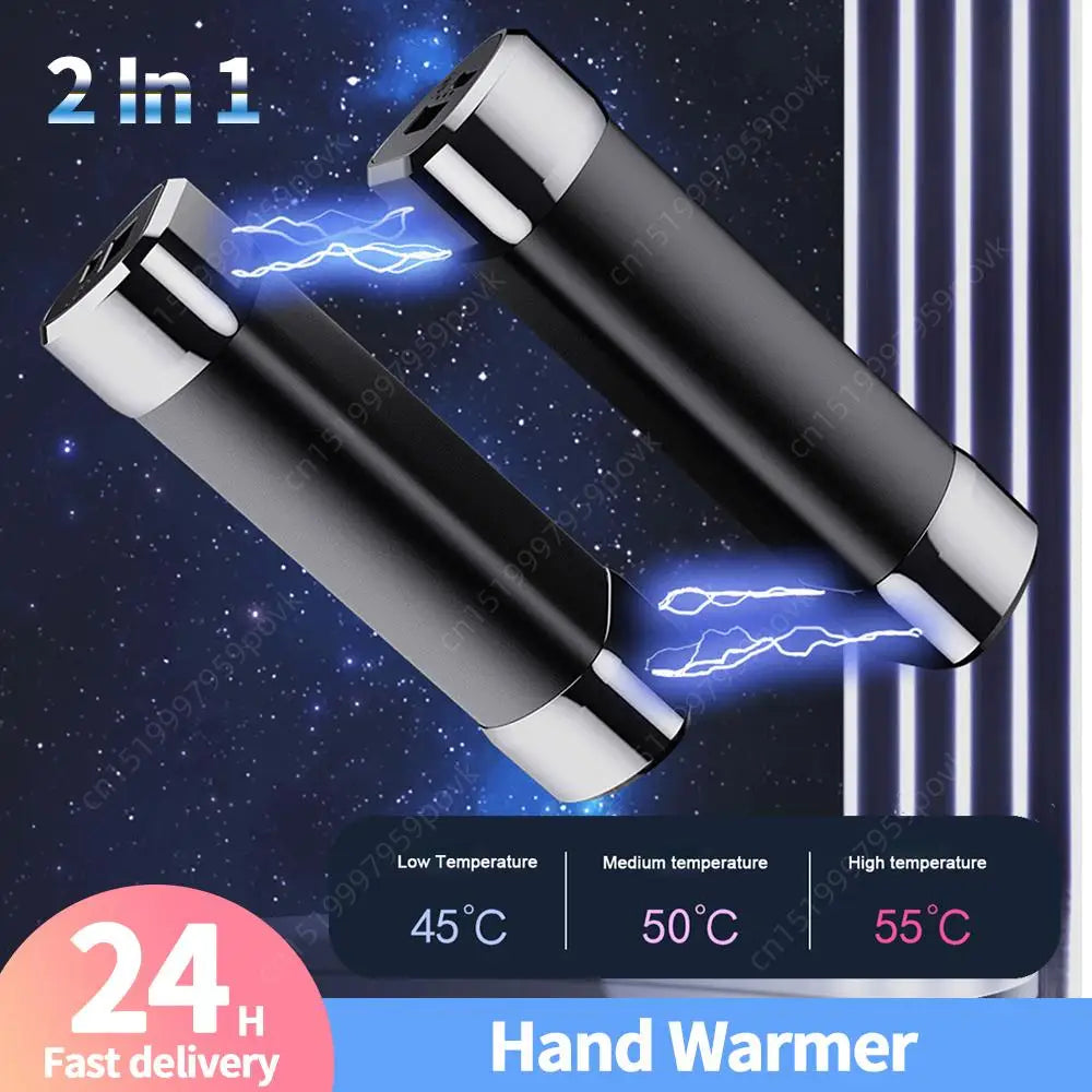 Magnetic Electric Hand Heater Rechargeable 2 Pack Smart Dual-Sided Hand Heater 3 Levels Heat 2x5000mAh for Outdoor Camping