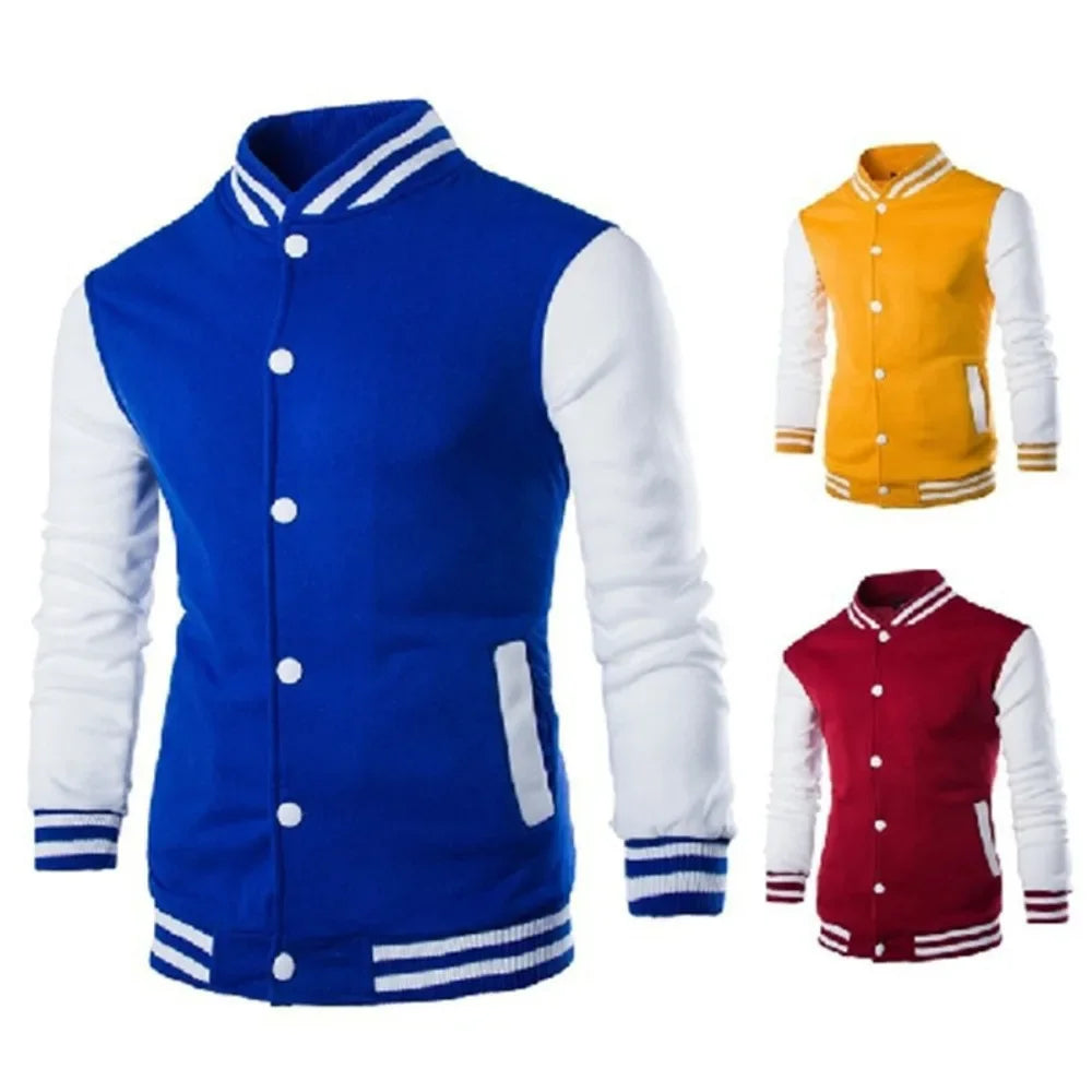 Jacket European Size Men's Stand Collar Baseball Shirt Jacket