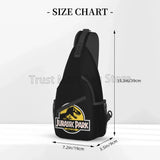 Jurassic Park Sling Bag for Women Men Crossbody Shoulder Bags Casual Sling Backpack Chest Bag Travel Hiking Daypack for Outdoor