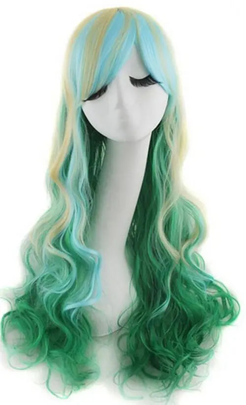 Lady 80cm Long Curly Wigs Fashion Cosplay Costume Hair Anime Full Wavy Party Wig