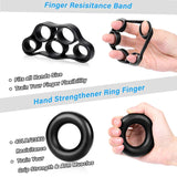 5pcs Fitness Hand Grips Set With Counter Adjustable Strength Finger Trainer Power Forearm Muscle Gripper Ball Workout Grip Ring