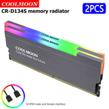 COOLMOON CR-D134S RAM Heat Spreader 5V 3PIN Male/Female Addressable Memory Cooler Heatsink Support RGB Controller for Desktop PC