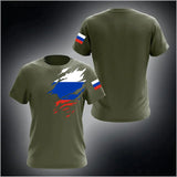 Russia Men's T-shirts Casual Loose Round Neck Russian Flag Short Sleeved Tops Tees Men's Clothing Oversized T-shirt Streetwear