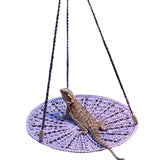 Reptile Hammock Hand Woven Strong Load-bearing Gecko Lizard Swing Toy Round Bearded Dragon Swing Hanging Bed Cage Accessories