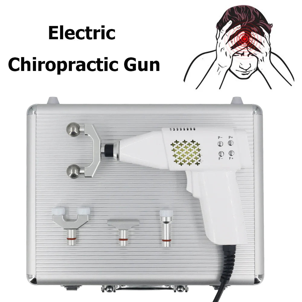 Top Quality Adjustable Spine Chiropractic Instrument 9 Level 4 Heads Electric Correction Gun Cervical Therapy Massager 2022