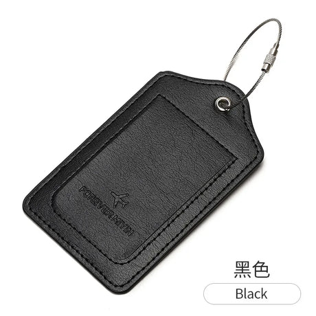 PU leather luggage tag With Anti Loss Wire Rope Loop Small And Versatile Unisex Luggage Tag Suitable For Luggage And Travel Bags