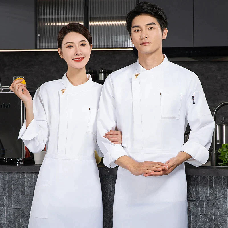 Chef coat long sleeve men chef jacket waiter T-shirt chef uniform restaurant chef coat Bakery Breathable Cooking clothes logo