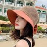 Outdoor Foldable Wide Brim Floppy Girls Straw Hat Sun Hat Beach Summer Hat UV Protect Travel Cap Lady Cap Female Bucket Hat