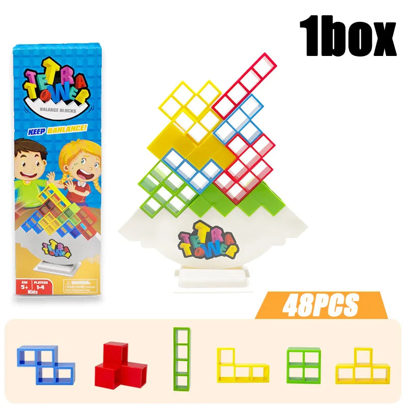 16PCS/32PCS/48PCS Russian Block Cubes Stacking Practice Children's Concentration Blocks Desktop Toys Children's Educational Toys