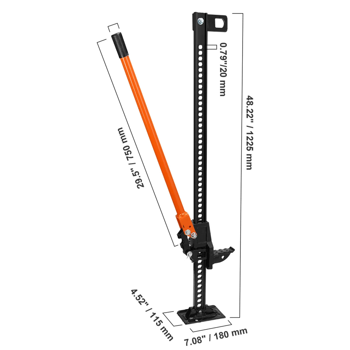 VEVOR High Lift Farm Jack 48"/60" Utility Farm Jack 7000 lbs Capacity  Road Utility Jack Heavy-Duty Farm Jack for Tractor Truck