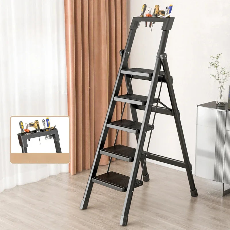 Folding Ladder Carbon Steel Protable Ladder Chair Strong Load-Bearing Kitchen Step Ladder Stool For Home Escada Step Ladders