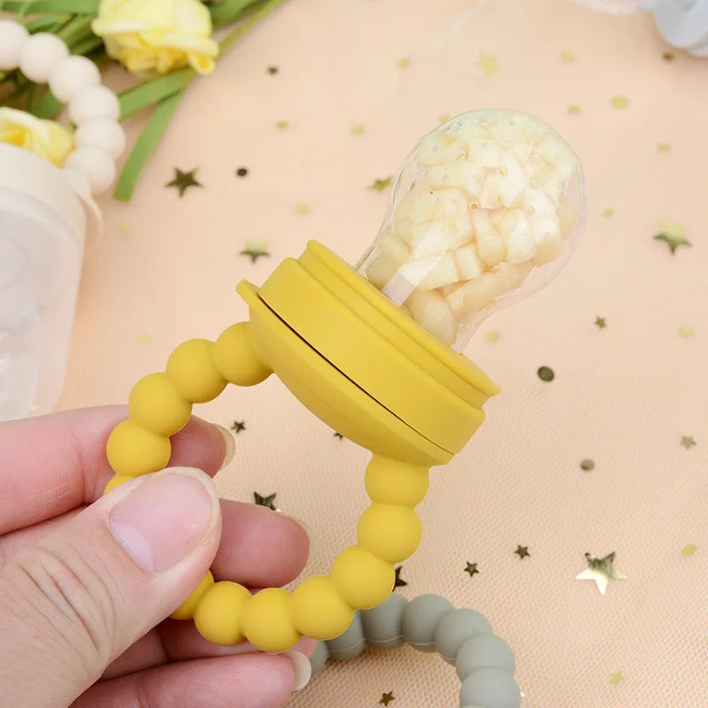 1pcs Newborn Pacifier Fooder Nibble Fruit Feeding Food Grade Silicone Container Nipple Bottles Infant Soother Teething Toys