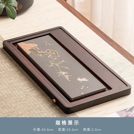 Kitchen Gadget Tea Tray Wood Coffeeware Teaware Office Vintage Bamboo Tray Luxury Plate Bandeja De Madera Tea Accessories