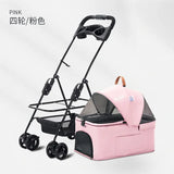 Detachable Pet Trolley 4 Wheel Universal Dog Stroller for Small Dog Cat Carrier Load Bearing 20kg