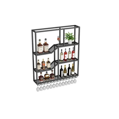 Metalic Wall Mounted Wine Cabinet Restaurant Patio Metalic Small Bar Cabinet Storage Modern Adega Barzinho Kitchen Furniture