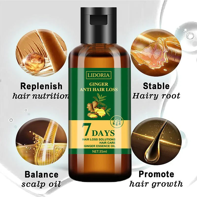 Ginger Hair Growth Product Anti-loss Hair Regrowth Serum Oil Fast Grow Prevent Baldness Treatment Alopecia Men Women Hair Care