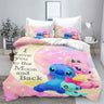 Stitch Bedding Set Cute Printed Cartoon Quilt Cover Duvet Cover Comforter Sets King Size 100% Polyester