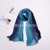 180x90cm Women Patchwork Scarf Muslim Crinkle Hijab Headwraf Musulman Soft Voile Tie-dye Headscarf Islam Shawls And Wraps