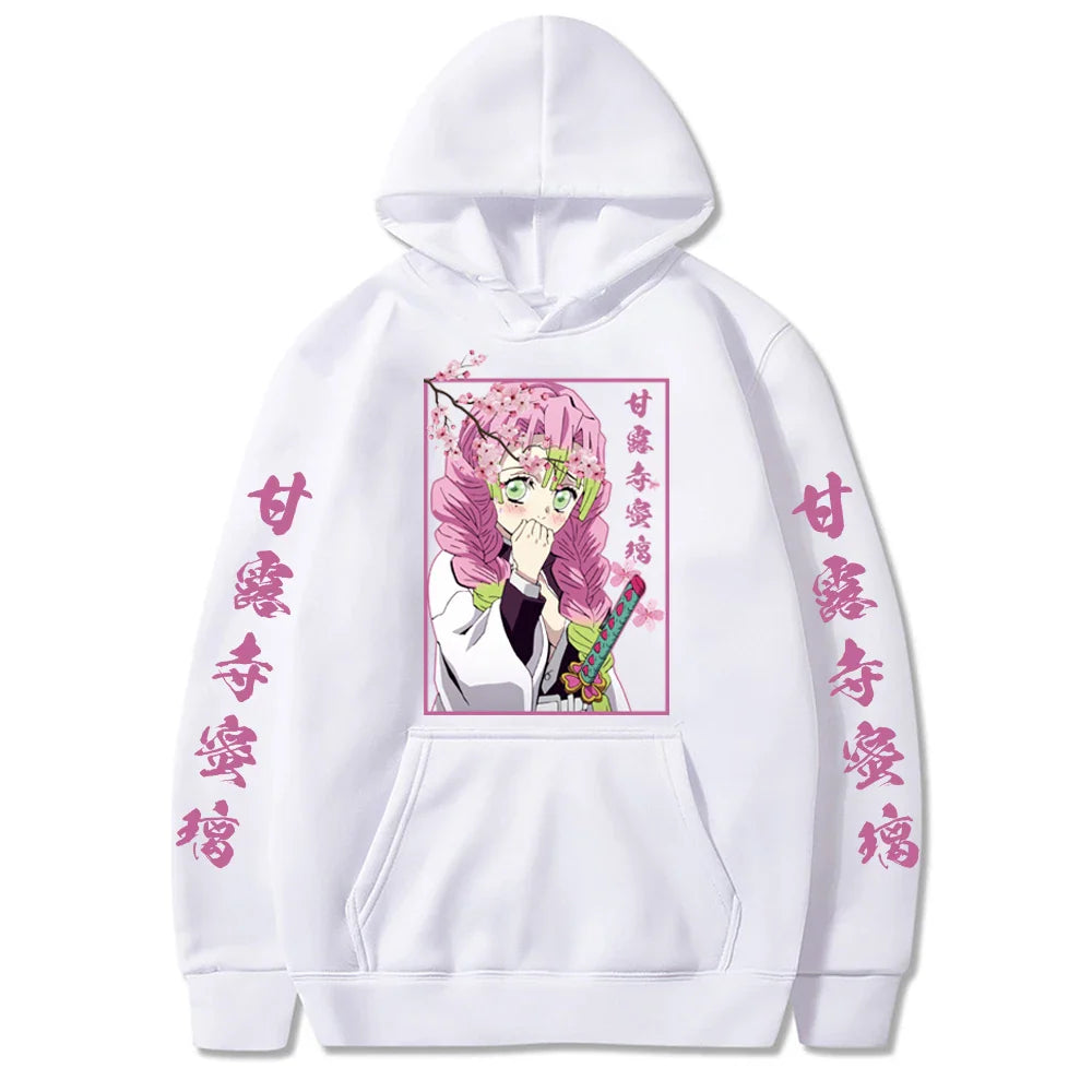 Demon Slayer Kanroji Mitsuri Japan Anime Printed Women Hoodies Plus Size Sweatshirts Harajuku Female Long Sleeve Pullover