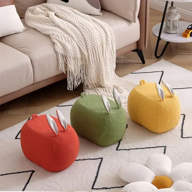 Modern Creative Cute Rabbit Small Stool Entrance Changing Shoes Children‘s Chair Toys Sofa Footrest Home Furniture Decoration