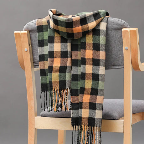 Luxury Brand Plaid Winter Men Scarf Warm Cashmere Scarves Fashion Male Shawl Bufandas Casual Men's Tassel Pashmina Wraps