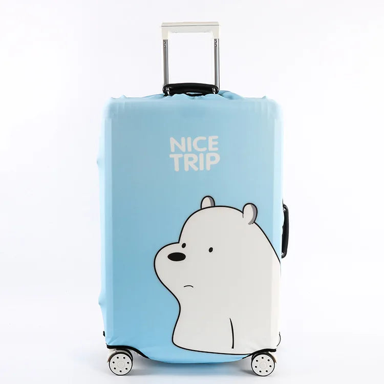 Luggage Protective Cover  Bear Pattern Suitcase Dustproof Cover Trolley Stretch Fabric Case Elastic Travel Accessories