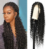 kalyss 32" Square Knotless Locs Briaded Wigs Full Lace Briaded Wig With Boho Curls Synthetic Lace Front Braided Wigs