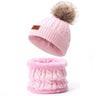 Baby Warm Winter Hats Scarf Gloves 3pcs Set Kids Toddler Bonnet Cute Pompom Knitted Hats Outdoor Warm Infant Accessories 1-5Y