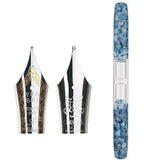 PENBBS 469 Transparent Resin Fountain Pen Double-Nib Ink Storage Iridium with Box for Business Writing Office School Supplies