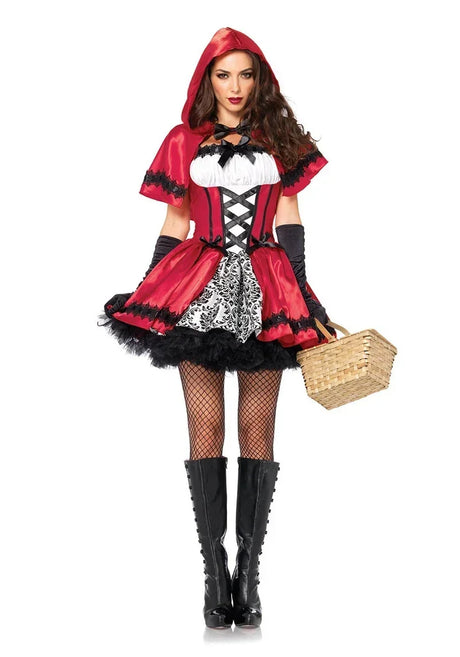 Sexy Ladies Adult Little Red Riding Hood Halloween Costume Masquerade Personalized Cosplay Uniform Stage Performance Costume