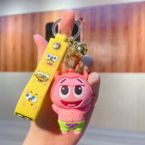 SpongeBob SquarePants Anime Figures Keychain Sandy Patrick Star Squidward Tentacles Bag Keyring Charm Kids Toys Birthday Gifts