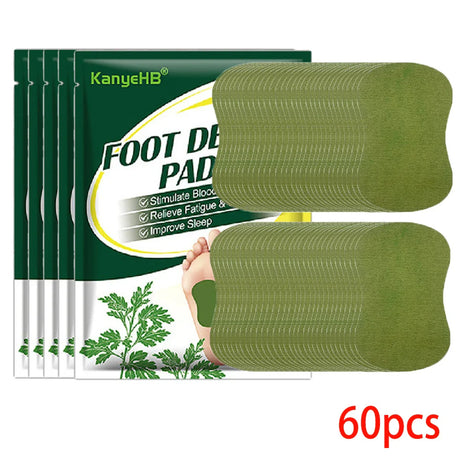 60/12PCS Detox Foot Patches Pads Natural Herbal Wormwood Artemisia Argyi Feet Body Toxins Cleansing Relieve Stress Help Sleeping