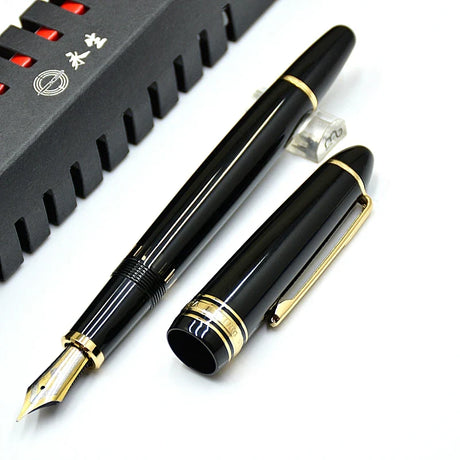 Wingsung 629 Piston Filling Classics Fountain Pen Best Black & Blue Acrylic Resin Business Office Writing Ink Pens With Box