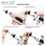 NAILCO Polishing Tools Nail Drill File Portable Equipment Professional 20000RPM Electric Nail Drill Machine Set Pedicure Remove