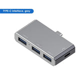 USB 3.0 Type C Hub 4 In 1 Multi -port Docking Station Splitter Mini Zinc Alloy USB 3.0 Hub High Speed Adapter For PC Laptop