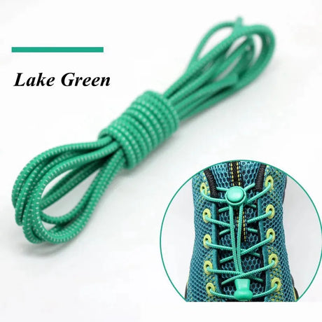 1 Pair 22 Colors Elastic Shoelaces Round Locking No Tie Shoe Laces Kids Adult Quick Lazy Laces Rubber Sneakers Shoelace T1