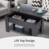 FDW Lift Top Coffee Table with Hidden Compartment and Storage Shelf Wooden Lift Tabletop for Home Living Room