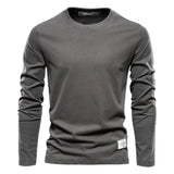 100% Cotton Long Sleeve T shirt For Men Solid Spring Casual Mens T-shirts High Quality Male Tops Classic Clothes Men's T-shirts