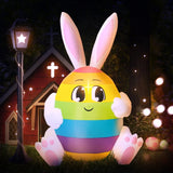 1.5M\5FT Rabbit Inflatable Toys with LED Lights Bunny Easter Decoration Home Indoor Outdoor Yard Garden Easter Decor Prop