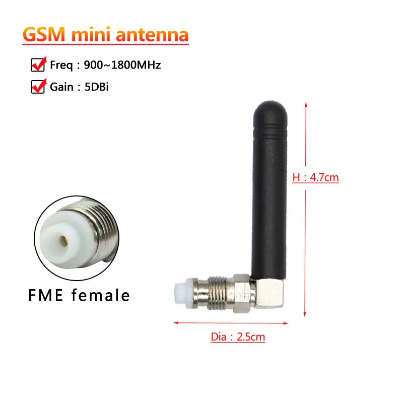 Omni Rubber Duck Mini WiFi Router Antenna for Communication with FME Female Connector, GSM Bend, 2.4G, 433Mhz