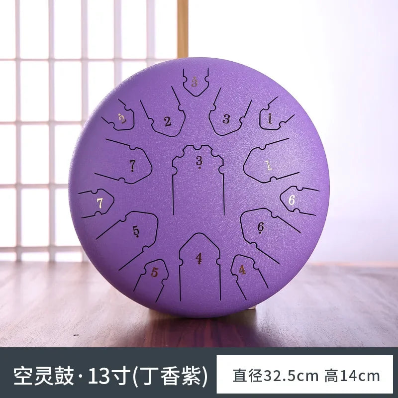 13 Inch 15 Notes Tongue Drum D Major Carbon Steel Ethereal Drum Beginner Hand Drums Yoga Meditation Percussion Instruments Gifts