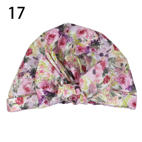 Waterproof Leopard Print Cap Elastic Bow Nightcap Women Satin Hair Bonnet Silk Sleeping Cap Bathroom Shower Accessories Supplies