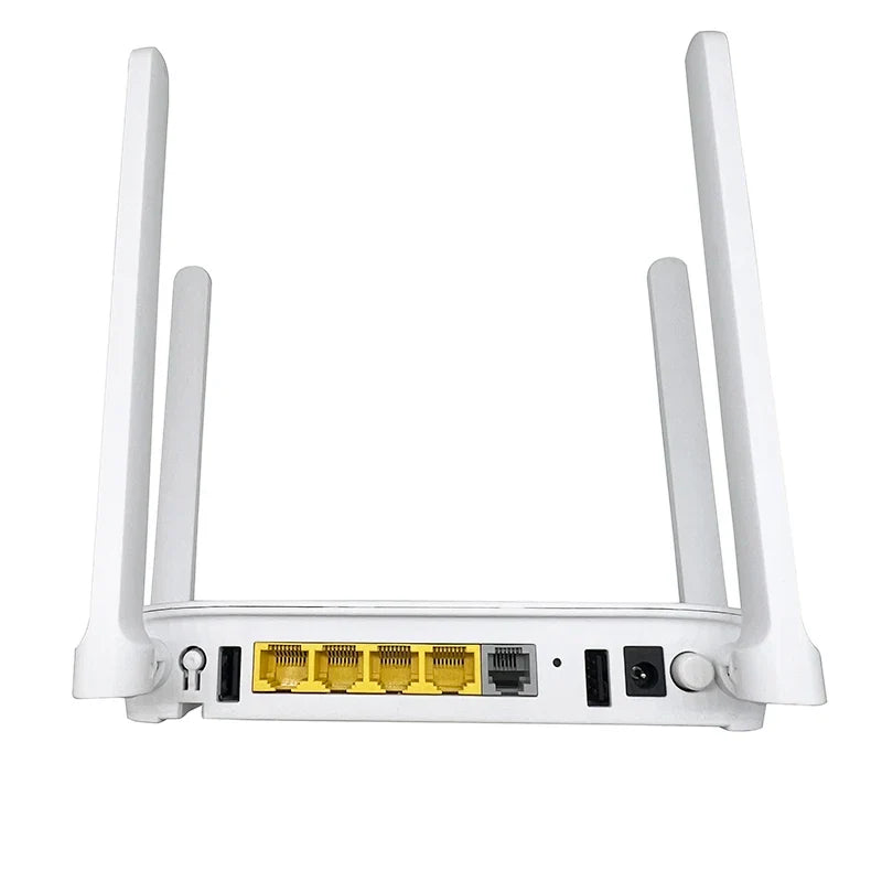 Gpon Xpon Onu 4 Antenna H3-5S 4GE 2.4G/5G Dual Band Wifi AC1200M FTTH Fiber Optical Network Equipment Modem English Firmware